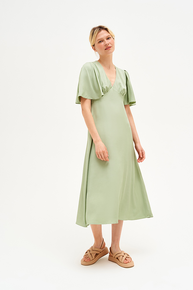 

Платье с фигурной кокеткой, Светло-зелёный