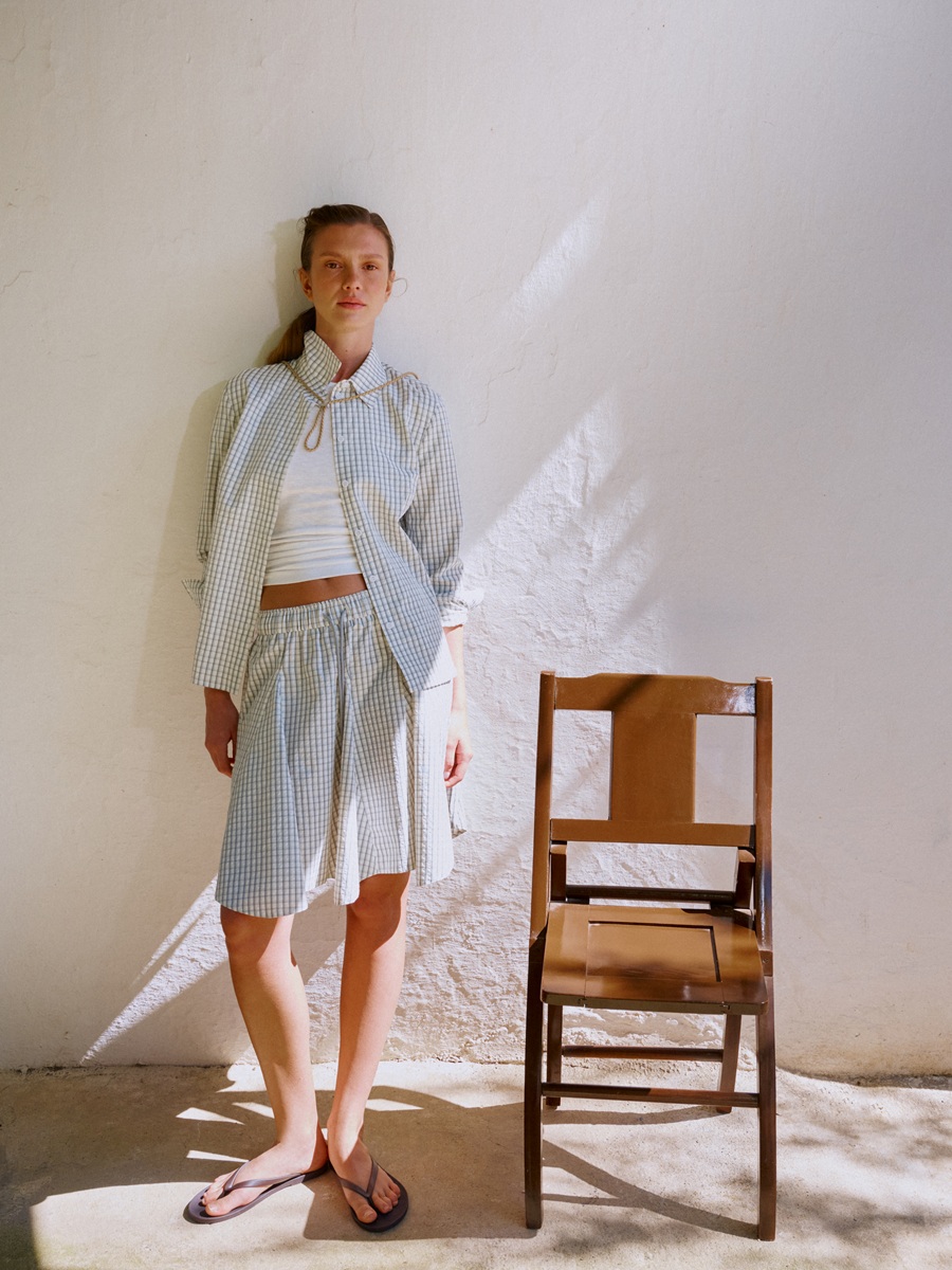 Юбка мини из хлопка в клетку