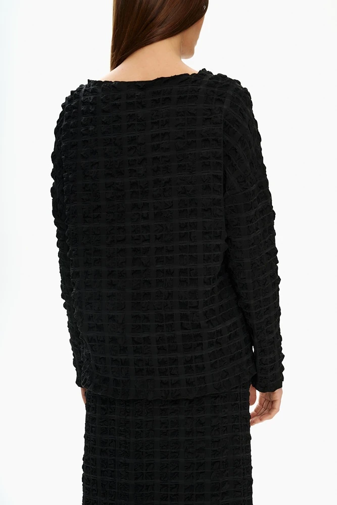 Лонгслив базовый из жатой ткани