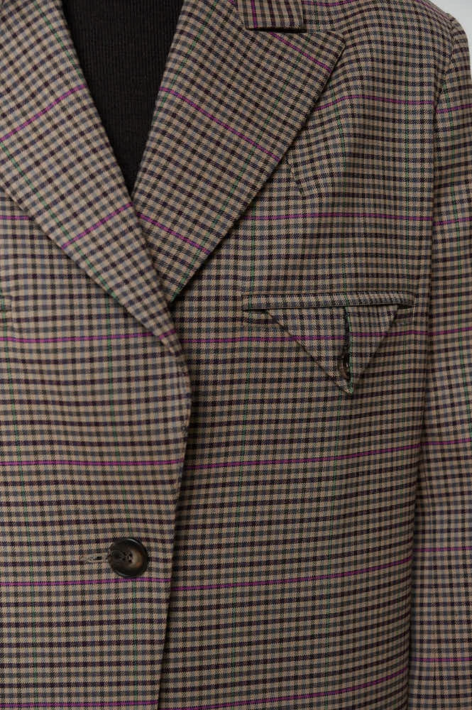 Жакет однобортный из премиальной итальянской костюмной шерсти