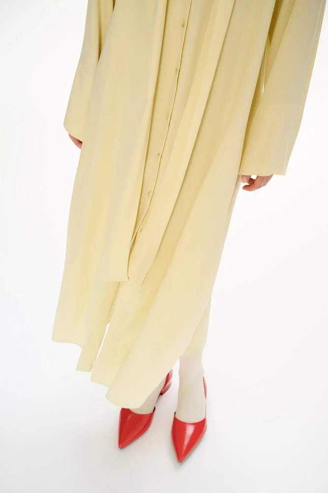 Платье миди с воротником аскот