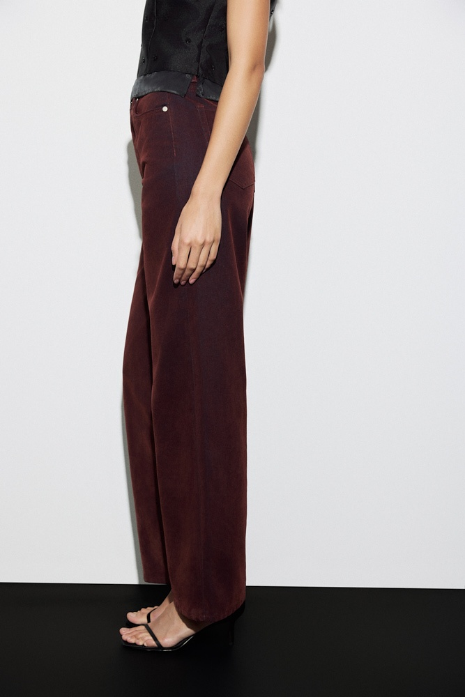 Джинсы прямые из денима с велюровым эффектом