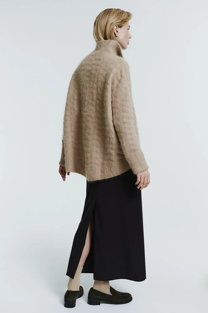 Свитер поло фактурный из ангоры