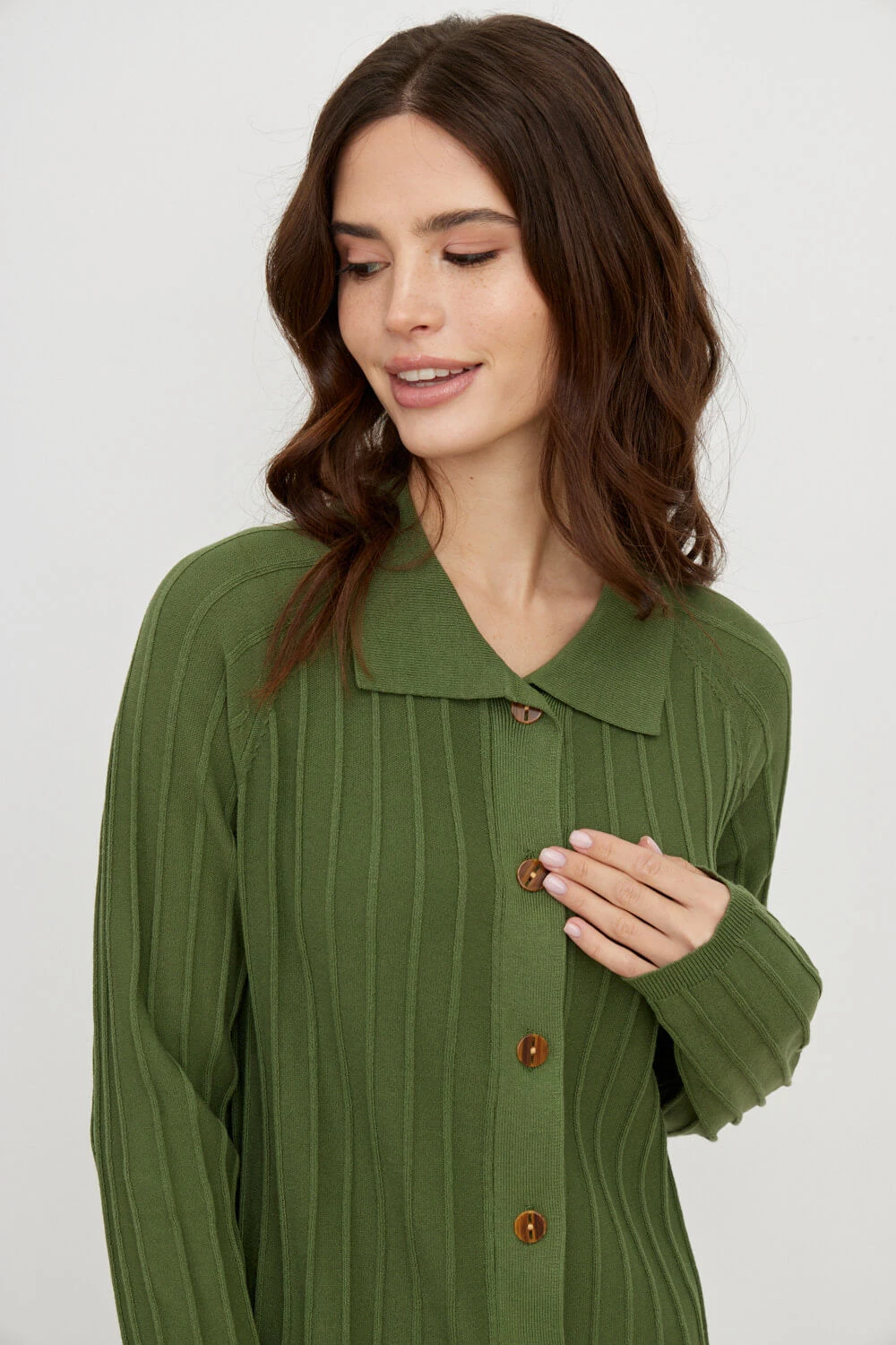 Платье трикотажное с застежкой на пуговицы мини