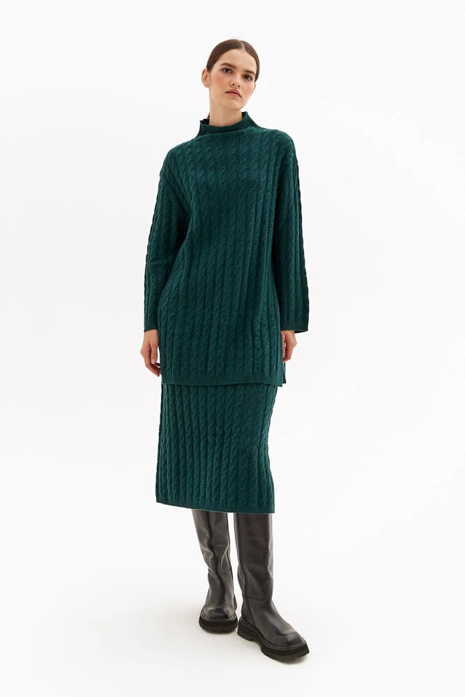 Юбка прямая с косами