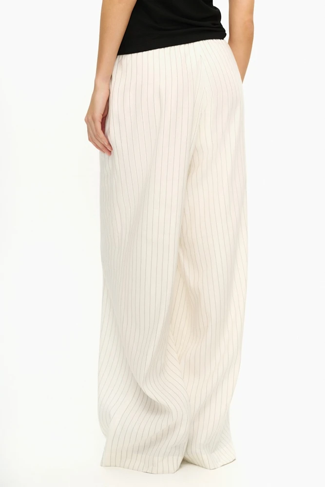 Брюки широкие на кулиске со льном