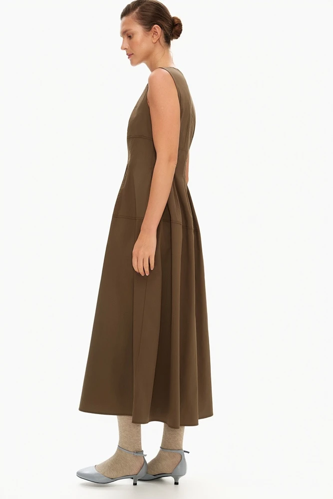Платье макси архитектурного кроя из хлопка