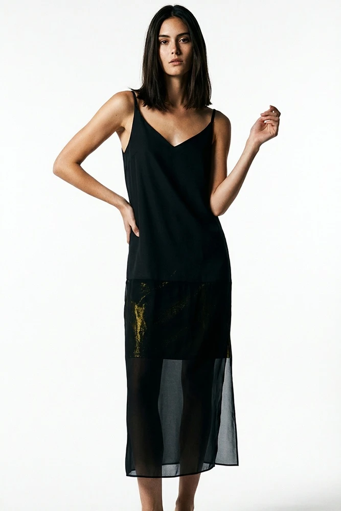 Платье-комбинация с прозрачной итальянской вискозой 