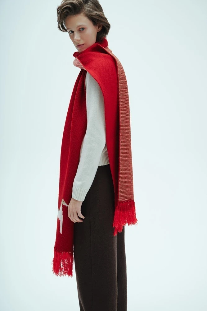 Шарф из шерсти с принтом