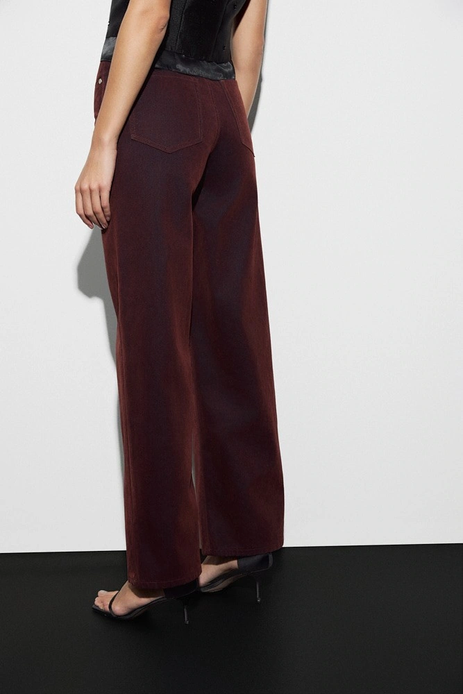 Джинсы прямые из денима с велюровым эффектом