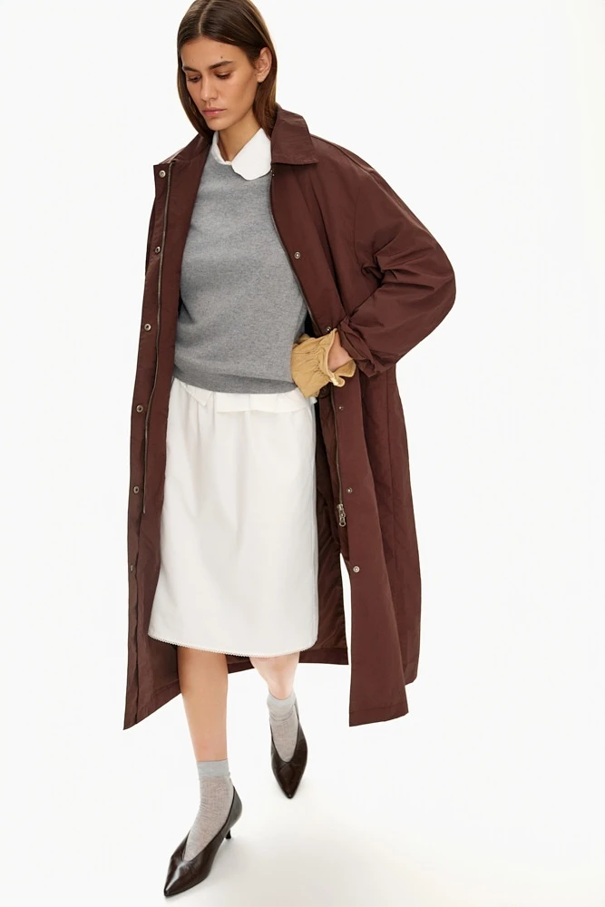 Юбка миди в бельевом стиле из хлопка