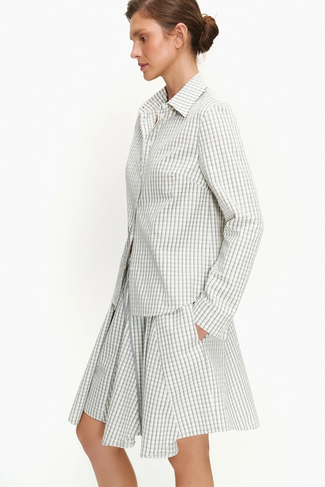 Рубашка малообъемная из хлопка в клетку