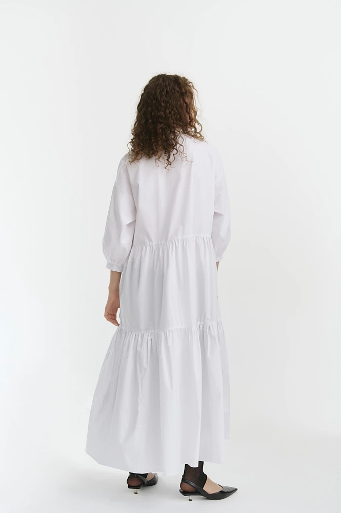 Платье хлопковое со сборкой