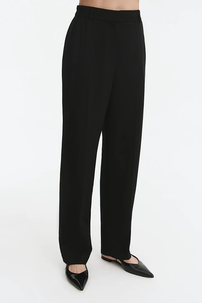 Брюки зауженные со льном