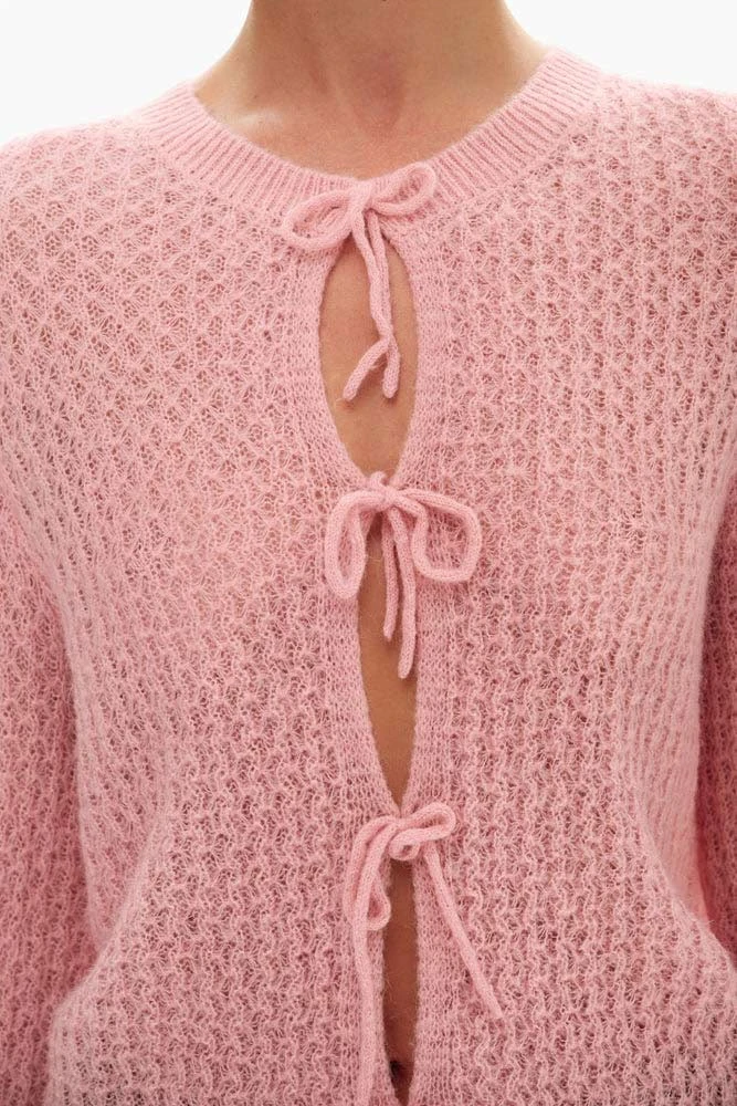 Кардиган ажурной вязки c альпака