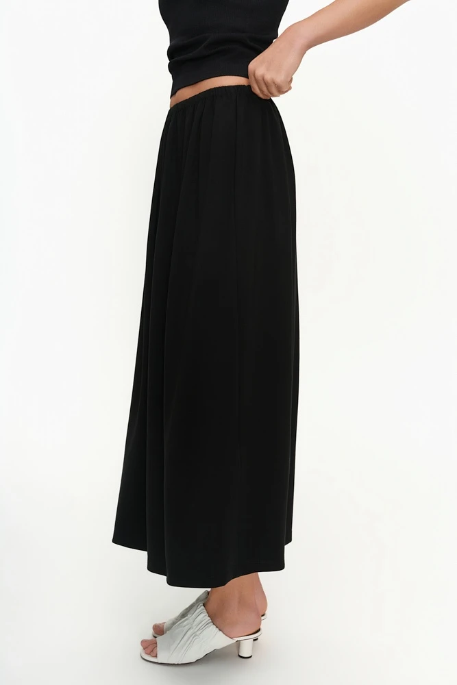 Юбка миди из трикотажа