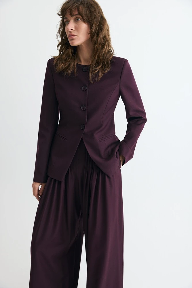 Жакет однобортный приталенный с шерстью