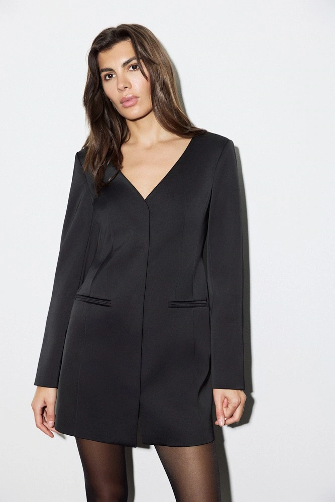 Платье мини из костюмного атласа