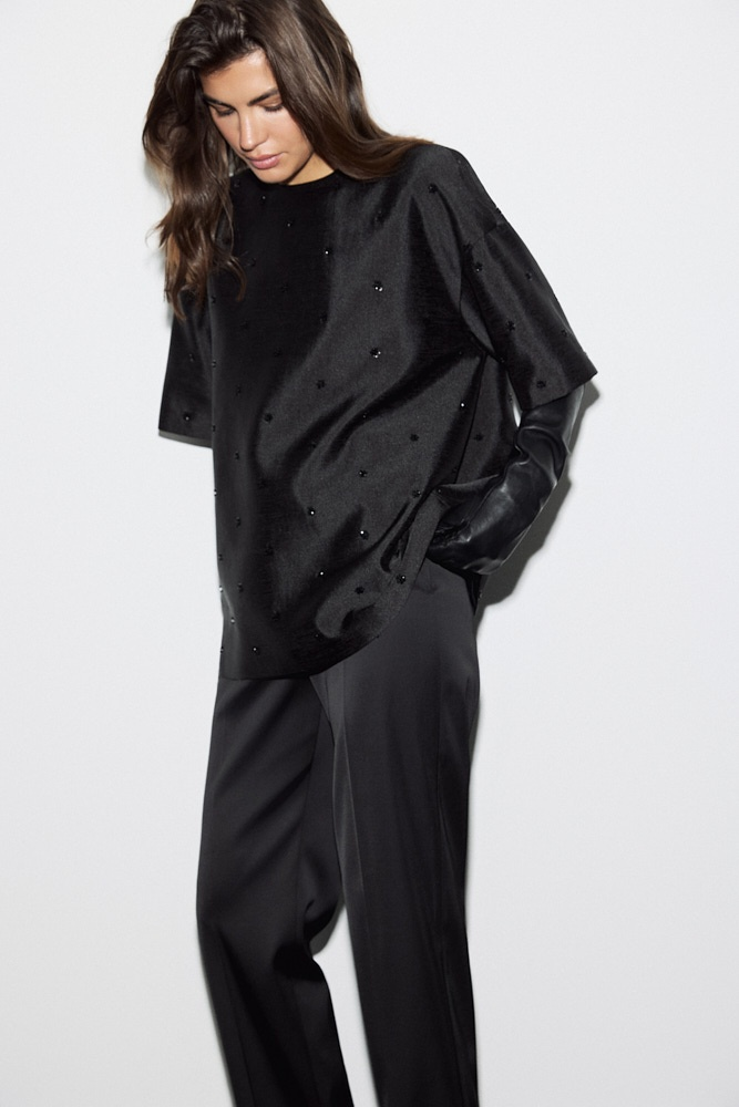 Брюки зауженные из костюмного атласа