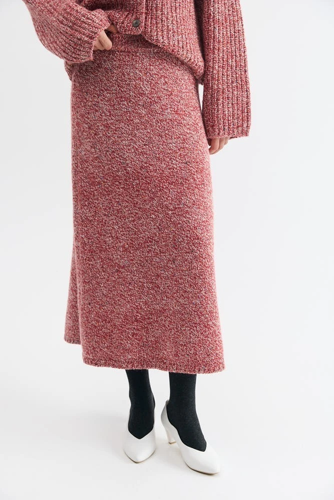 Юбка миди меланж из шерсти