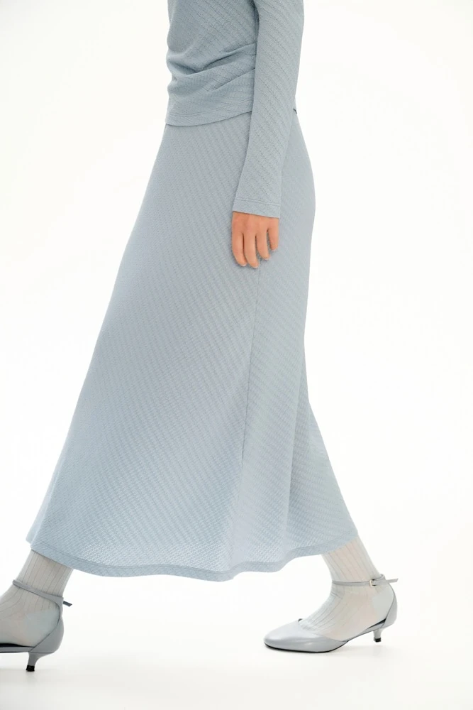 Юбка макси из фактурного трикотажа