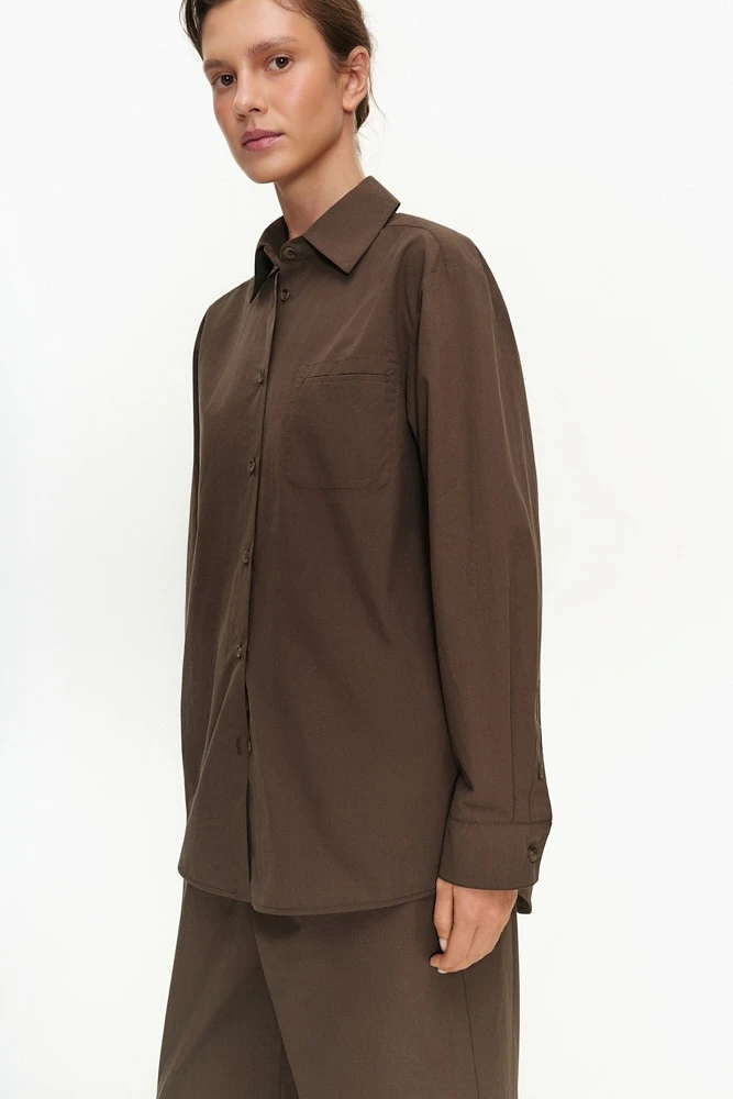 Рубашка прямого силуэта из хлопка