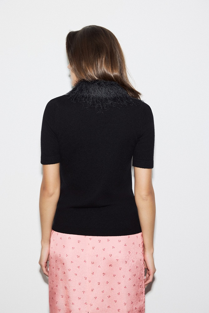 Джемпер поло с акцентным воротником