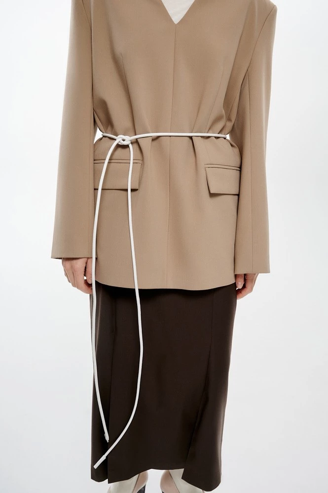 Пояс-шнур из натуральной кожи