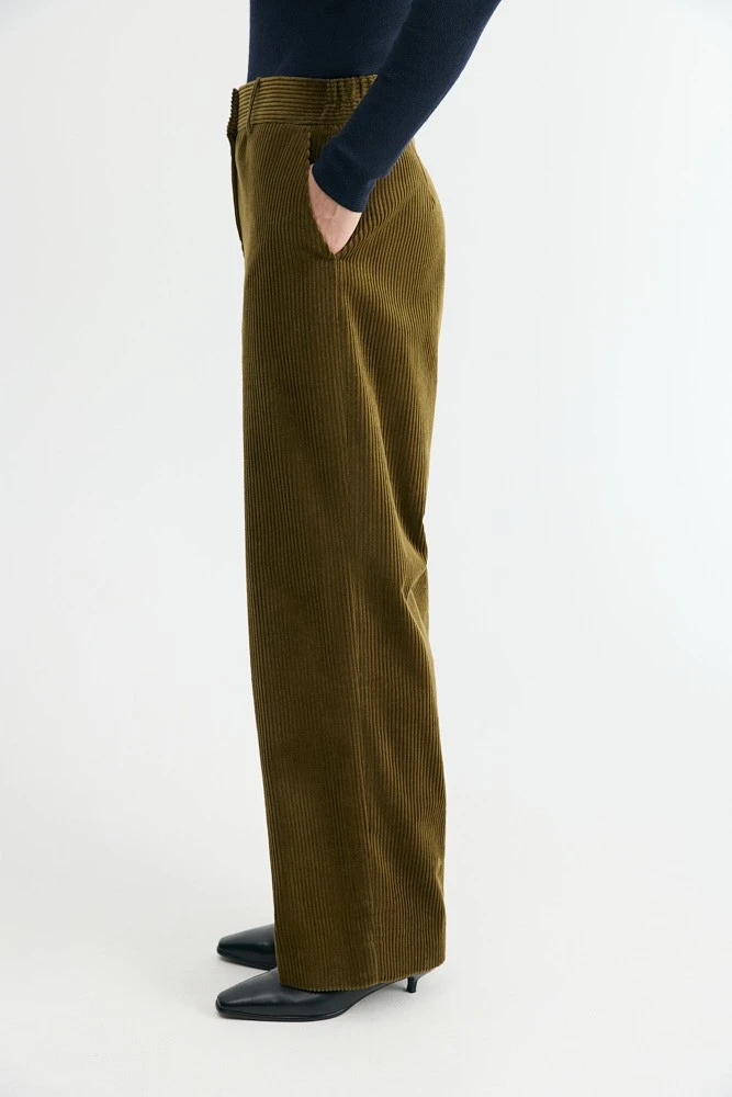 Брюки вельвет с заниженной талией