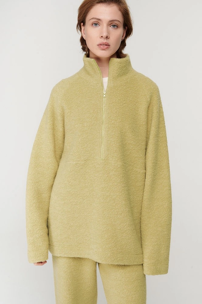 Свитшот на молнии из фактурной шерсти