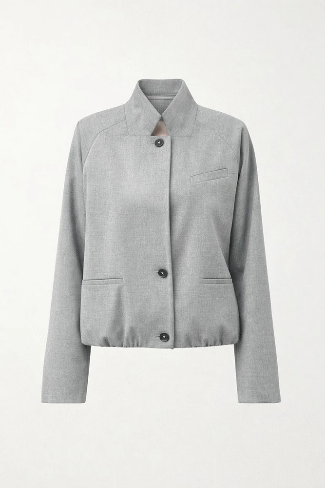 Бомбер из костюмной ткани