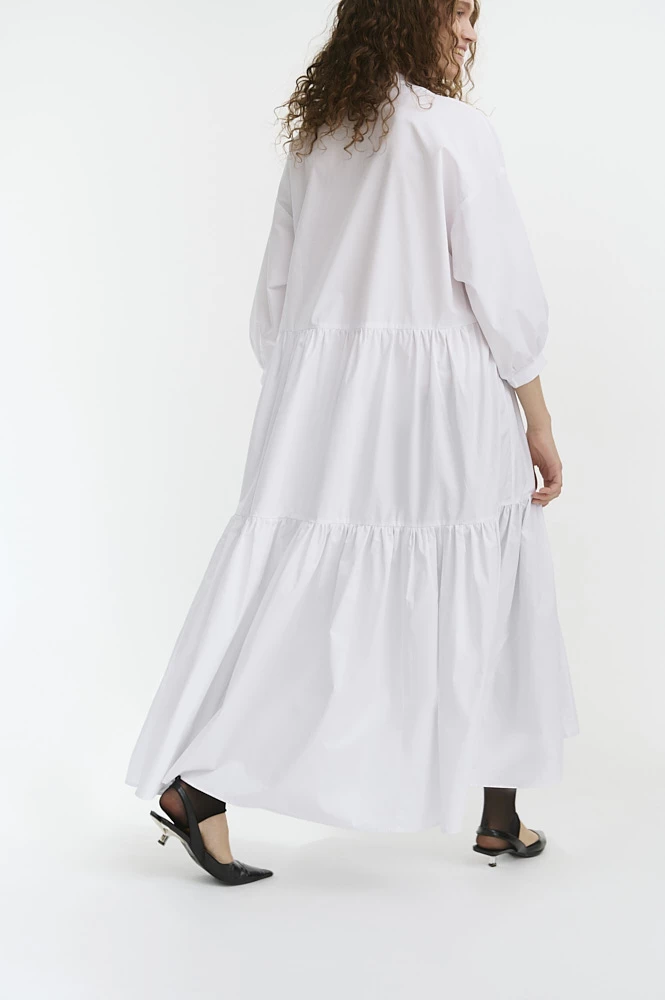 Платье хлопковое со сборкой