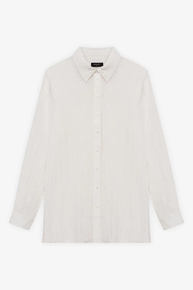 Рубашка прямого кроя с эффектом мокрого шелка