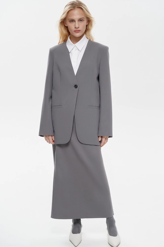 Жакет прямой без лацканов