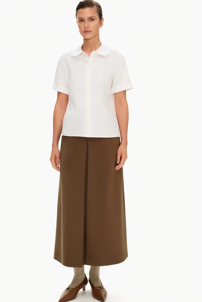 Юбка миди А-силуэта со складками