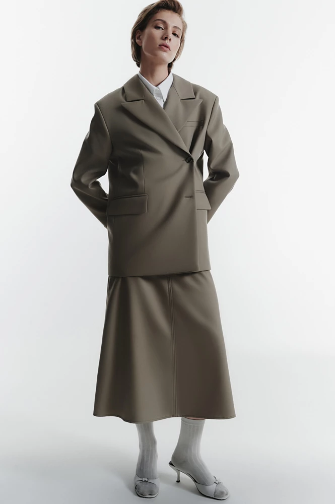 Жакет с асимметричной пуговицей 