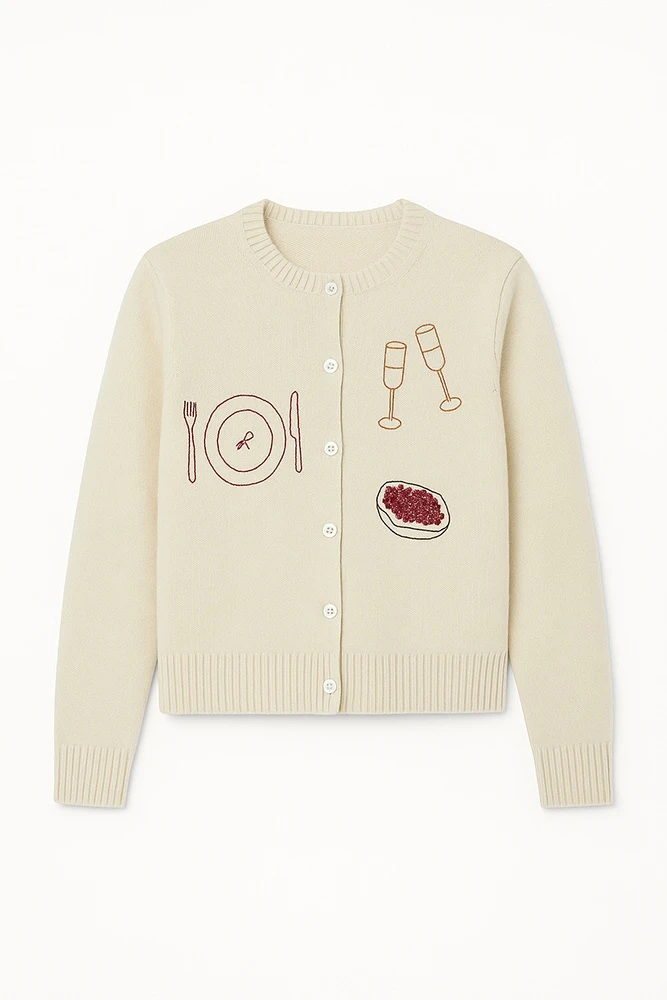 Кардиган из шерсти с вышивкой