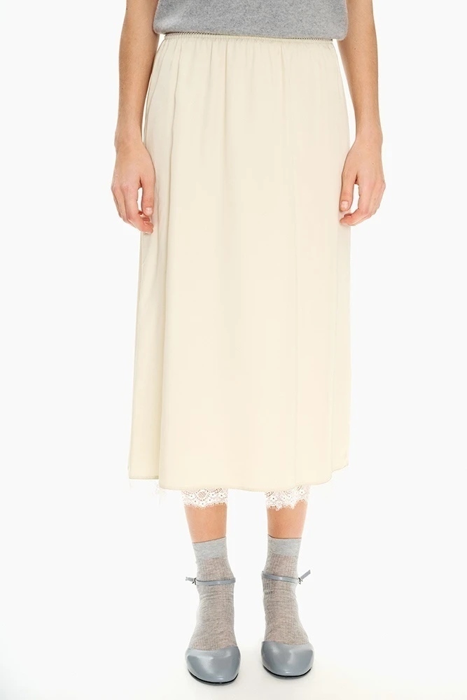 Юбка миди в бельевом стиле с кружевом