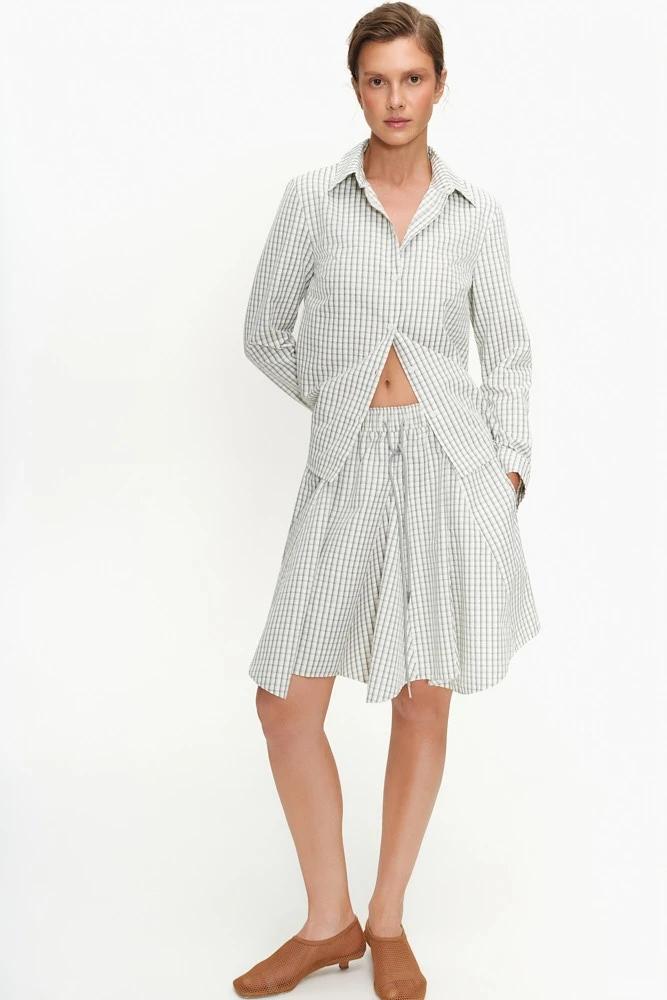 Юбка мини из хлопка в клетку