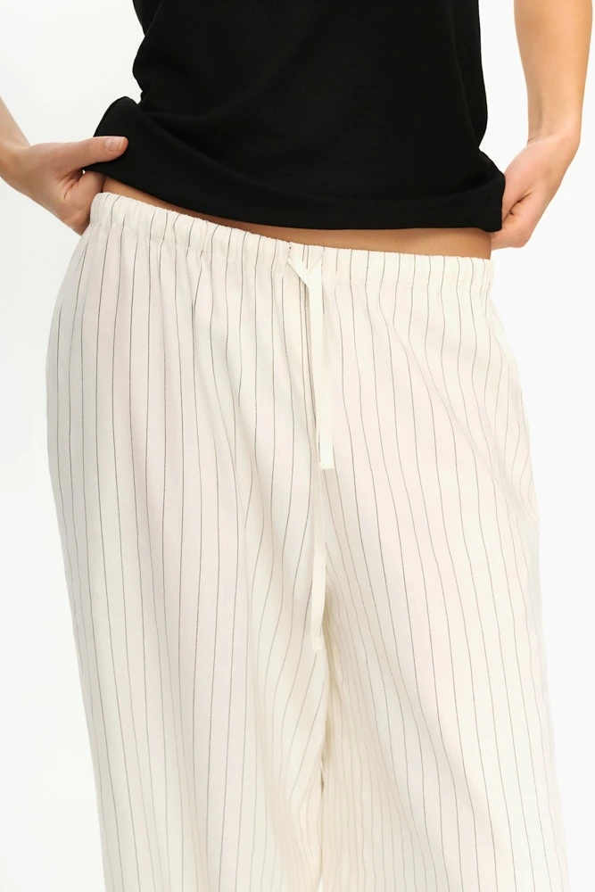 Брюки широкие на кулиске со льном