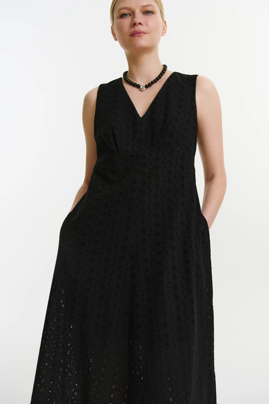 Платье макси из хлопка Broderie Anglaise Платье макси из хлопка Broderie Anglaise
