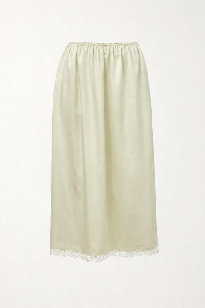 Юбка миди в бельевом стиле с кружевом