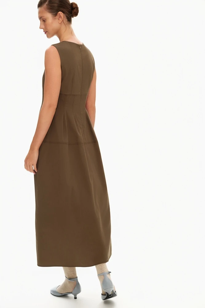 Платье макси архитектурного кроя из хлопка