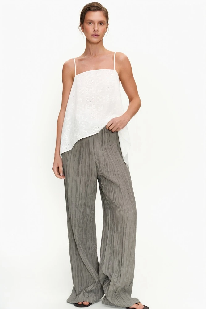 Топ на тонких бретелях из хлопка Broderie Anglaise