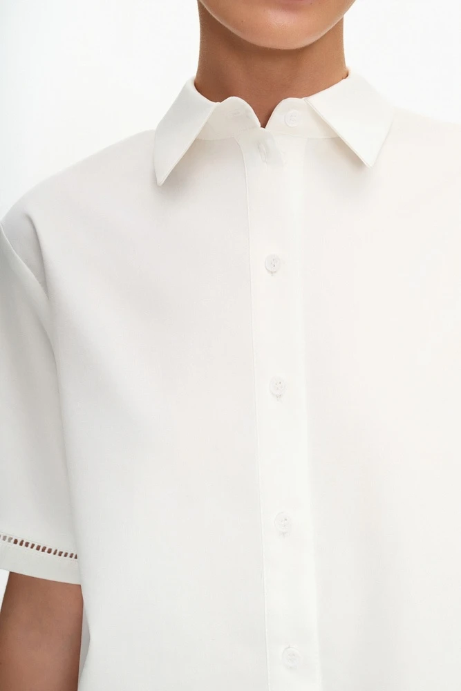 Рубашка из хлопка с кружевной тесьмой