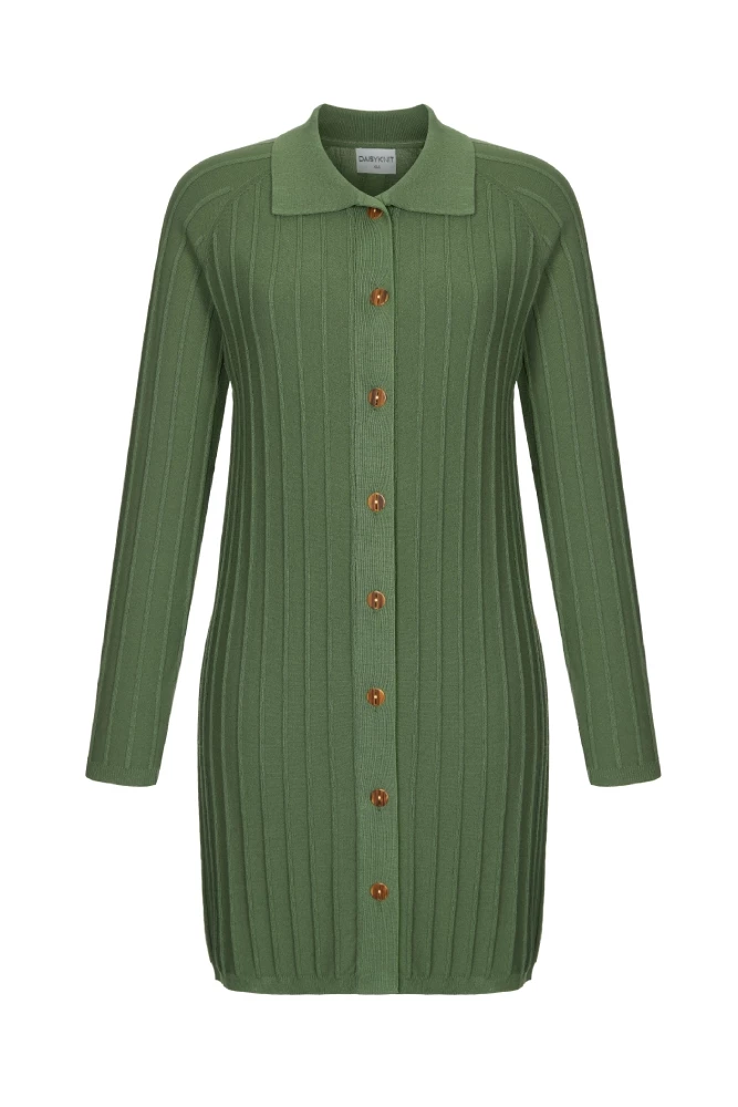 Платье трикотажное с застежкой на пуговицы мини