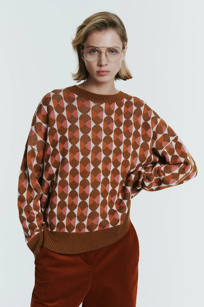 Джемпер жаккард с геометрическим узором
