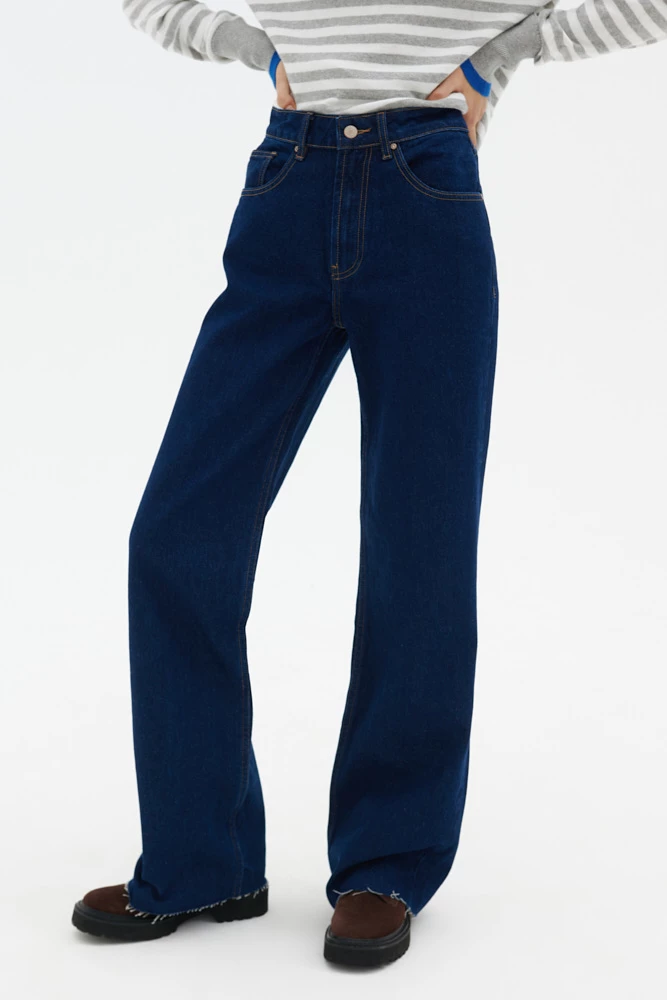 Джинсы прямые широкие