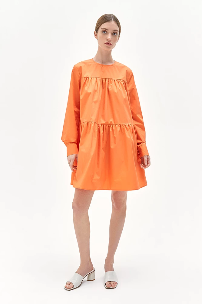 Платье мини с ярусами