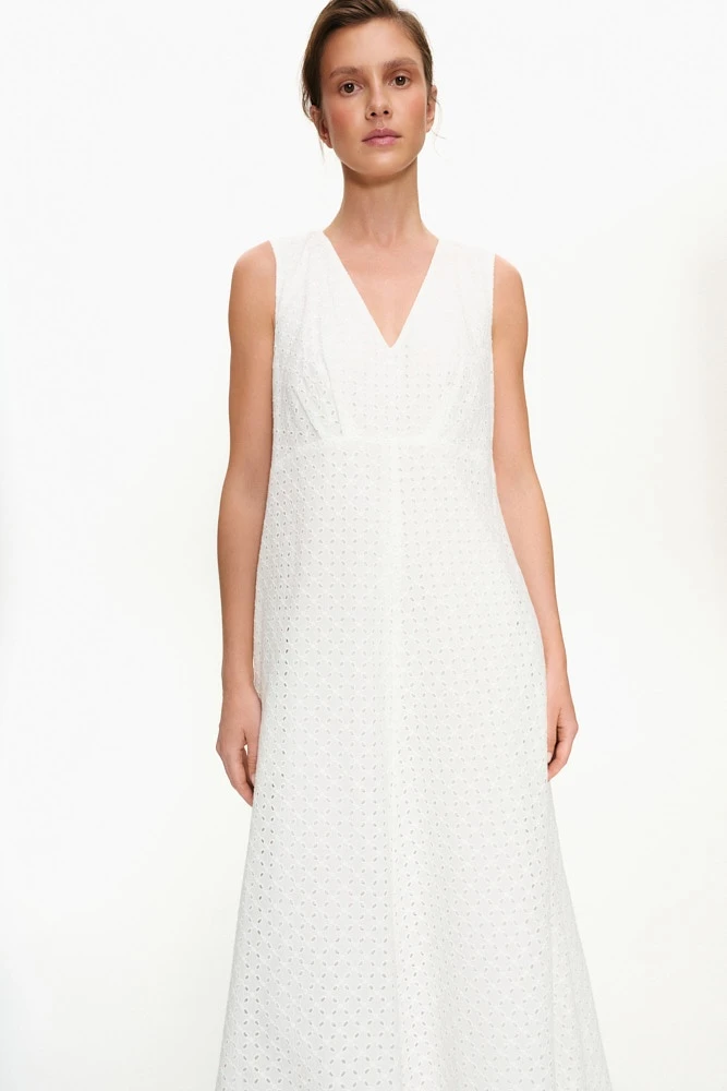 Платье макси из хлопка Broderie Anglaise